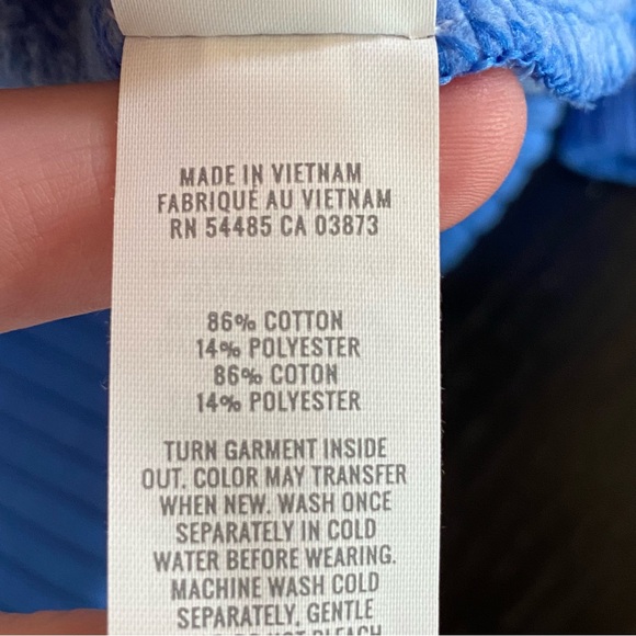 Aerie Women's Blue 1/4 Snap Oversized Slouchy Cropped Sweatshirt Size Medium M - Picture 6 of 8